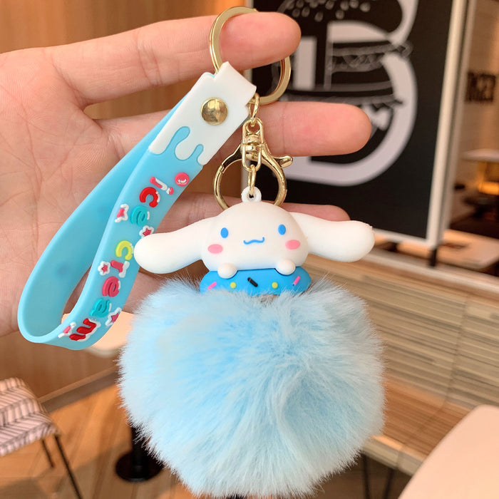 Wholesale  Keychain Fur Ball Pendant Cartoon Doll Key Chain Cute Bag Pendant