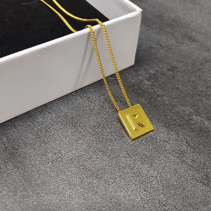Wholesale Letter necklace gold plated clavicle chain