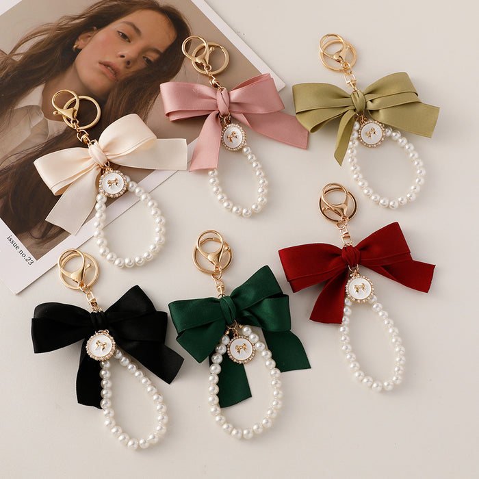 Wholesale Big Bow Tie Pearl Keychain JDC-KC-CH117