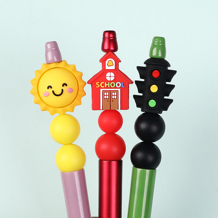 Wholesale 20pcs Silicone beads children' s DIY jewelry straight hole loose beads handmade materials cartoon silicone beads