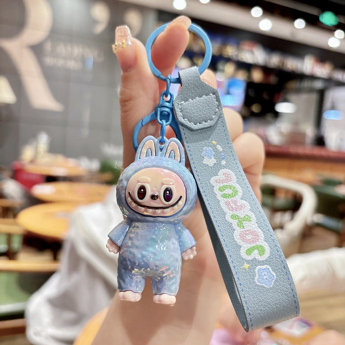 Wholesale Cartoon Keychain Pendant Cute PVC Leather Rope Silicone Doll Couple Bag Pendant Gift