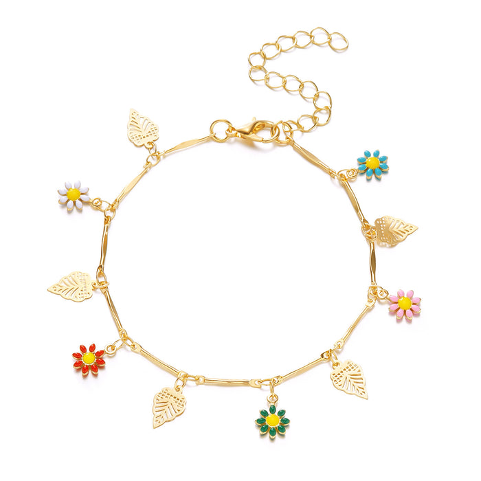 Wholesale Colored diamond heart-shaped chain bracelet