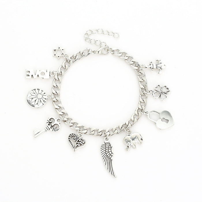 Wholesale Bohemian Ethnic Style Zinc Alloy Jewelry Set Cow Head Design Necklace and Bracelet