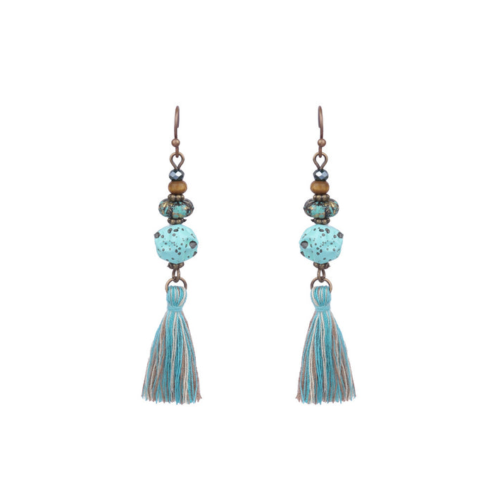 Wholesale Bohemian Hollow Tassel Earrings Geometric Design Fashion Accessory MOQ≥2
