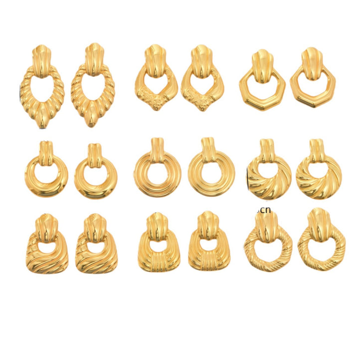 Wholesale Retro Metal Geometric Earrings Accessible  Women's Jewelry