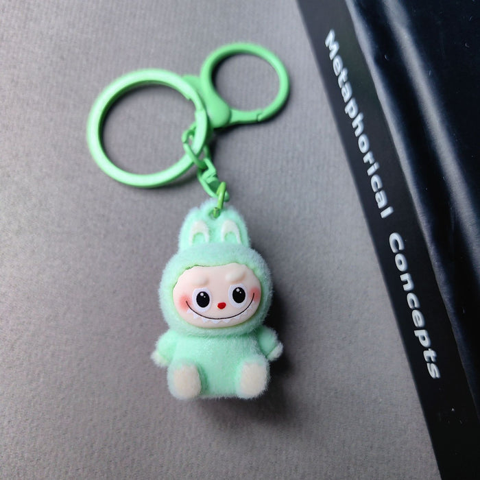 Wholesale Flocked Mini Plush Doll Keychain Vinyl Cute Baby Walking Bag Mobile Phone Pendant Cute Pendant