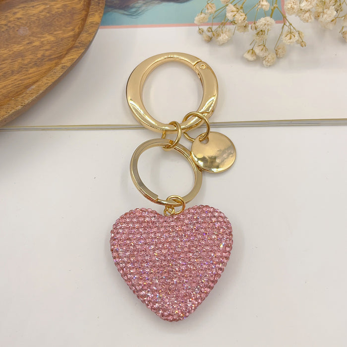 Wholesale Rhinestone Love Soft Clay Keychain JDC-KC-NaiLi003