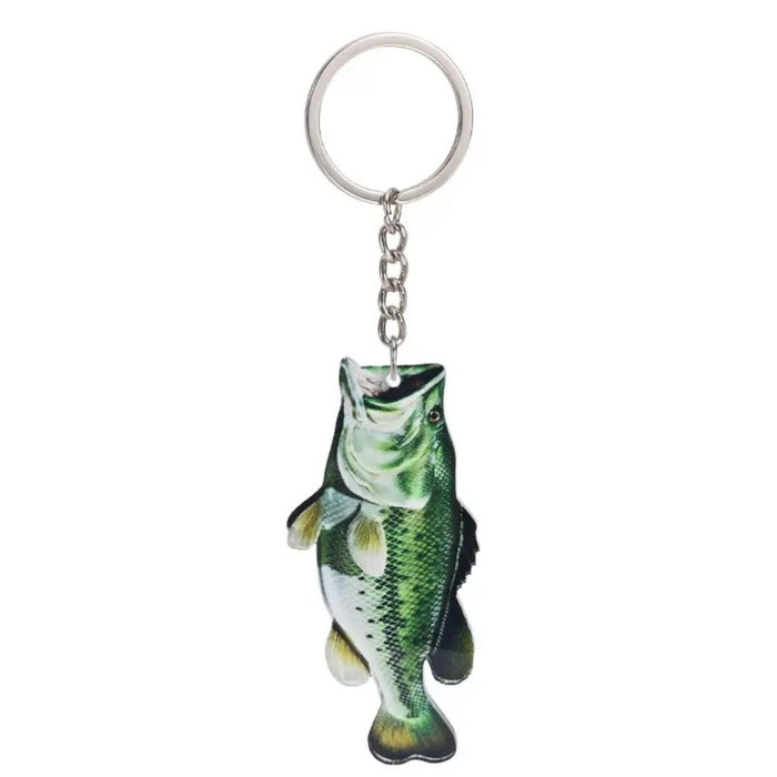 Wholesale Acrylic Bass Fishing Enthusiast Keychain JDC-KC-HuiWen011