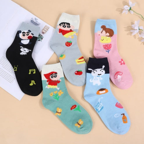 Wholesale Cartoon Cute Mid-tube Boat Socks