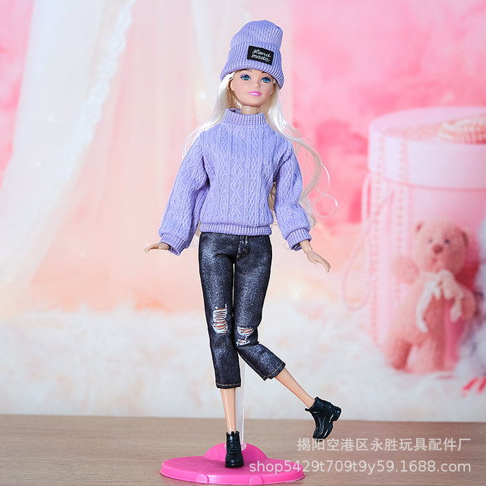 Wholesale Doll dress fashion wool sweater hat pants