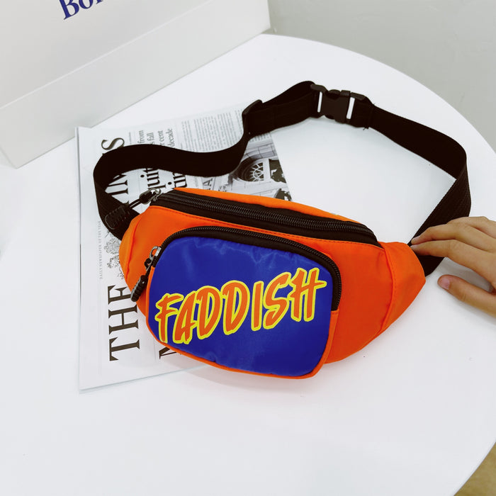 Wholesale children's bag  boy crossbody shoulder bag fashionable letter little girl waist bag chest