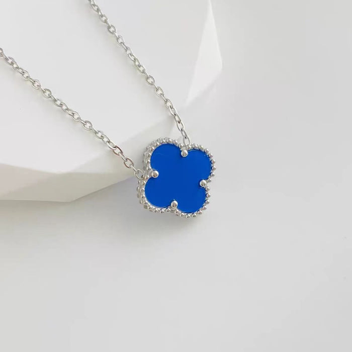 Wholesale Double sided golden clover necklace, light luxury titanium steel, non fading accessory, simple temperament, women's collarbone chain