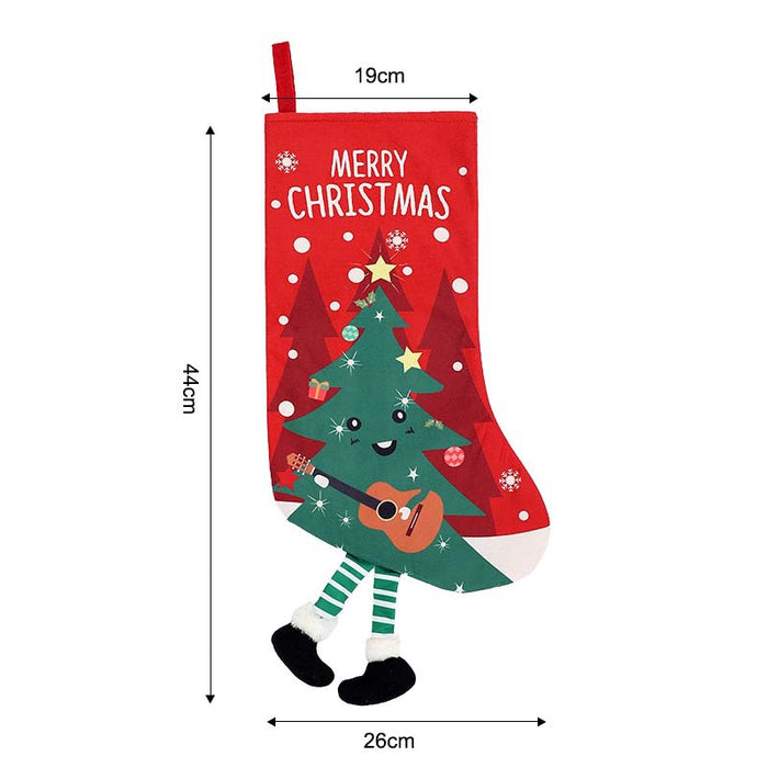 Wholesale Christmas Socks Children' s Gift Bag Pink Cartoon Roof Old Man Candy Gift Decoration Supplies Christmas Tree