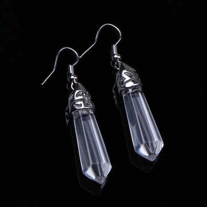 Wholesale Earrings Natural Crystal Natural Gemstone Hexagonal Post JDC-ES-YinW003