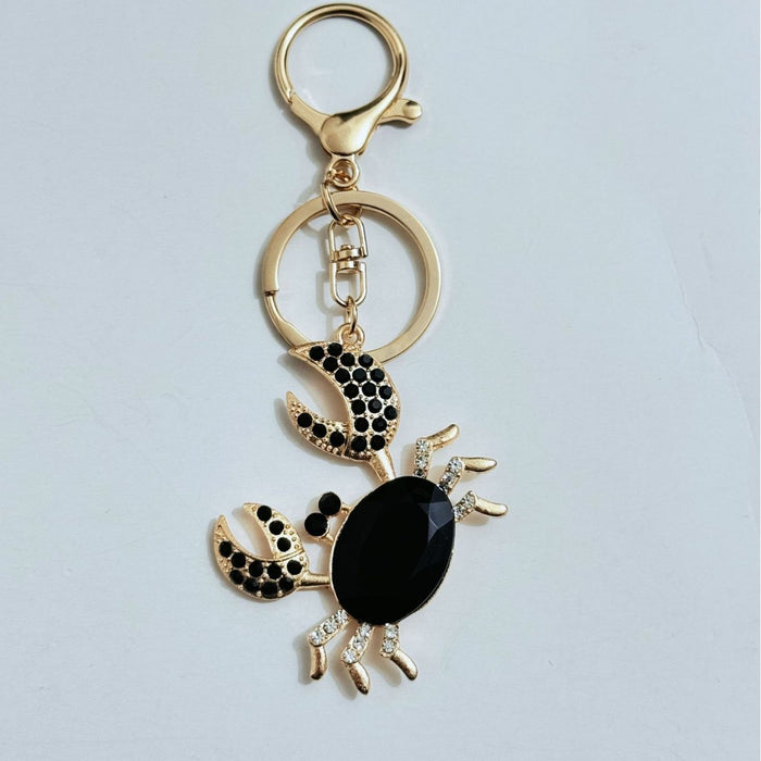 Wholesale Zinc Alloy Rhinestone Crab Keychain Trendy Cancer Zodiac Charm For Women S Bags And Keys