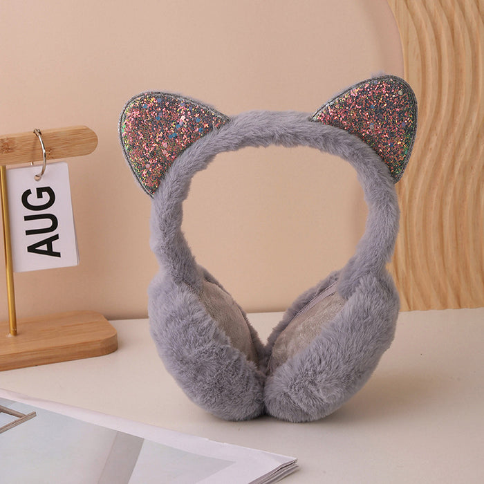 Wholesale warm winter rabbit fur children' s earmuffs