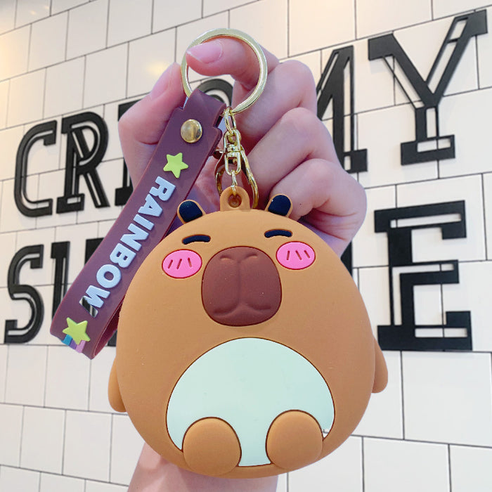 Wholesale Cartoon  Silicone Coin Purse Keychain Cute  Storage Bag Student Card Bag Keychain