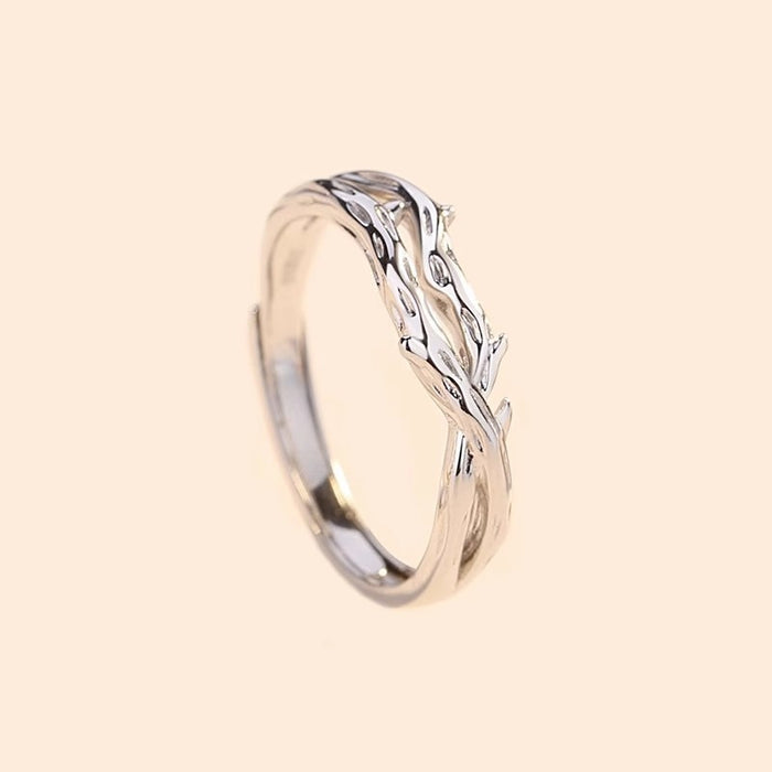 Wholesale Couple's Ring, Men's and Women's Fashion Creative Branch Opening Ring, Small and Minimally Designed Pair Ring