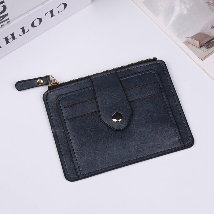 Wholesale Chic Solid Color Card Holder Wallet PU Leather Black Daily Matching Resale MOQ≥2
