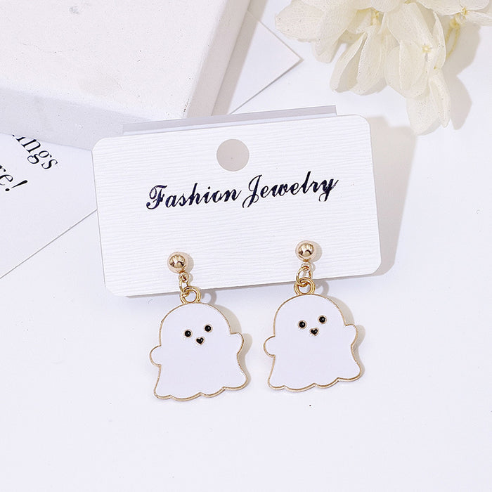 Wholesale Metal Electroplated  Earrings Pumpkin Ghost Pendant Fashion Jewelry Accessory for Women
