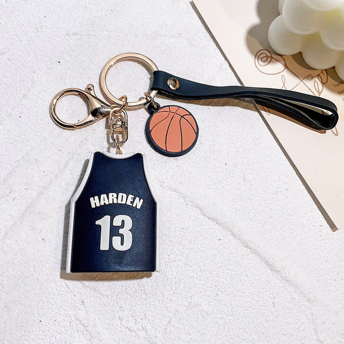 Wholesale Silicone Cartoon Jersey Keychain JDC-KC-Qiwei026