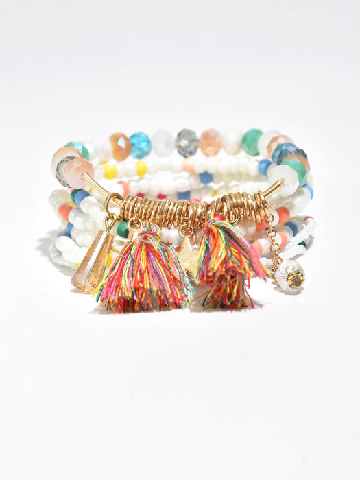 Wholesale Bohemian Beaded Multi-layer Tassel Star Bracelet JDC-BT-Bais001