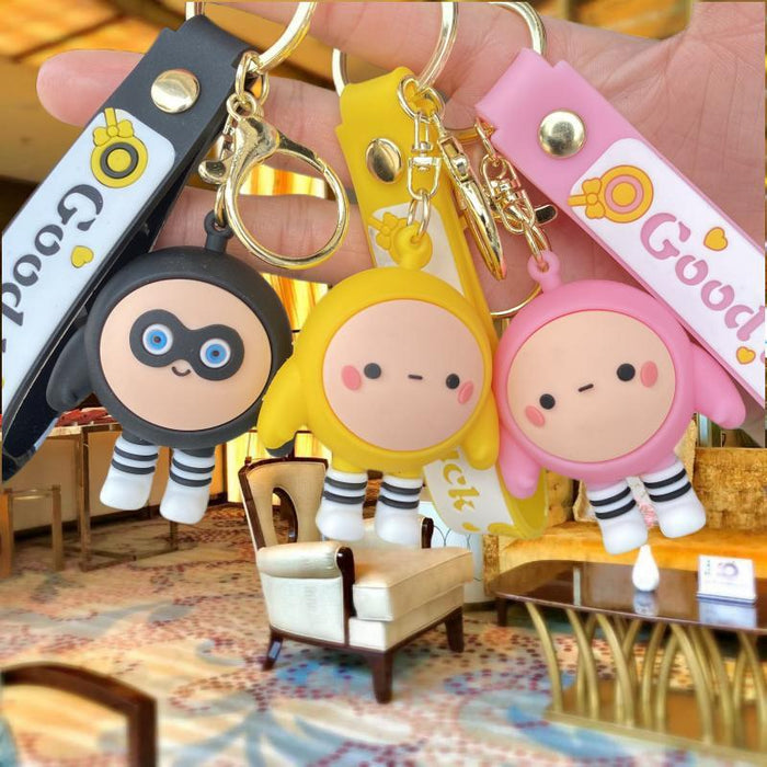 Wholesale Cartoon Silicone Doll Keychain JDC-KC-MingT178