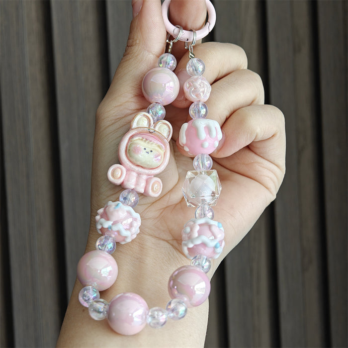 Wholesale Colorful and cute cartoon beaded keychains