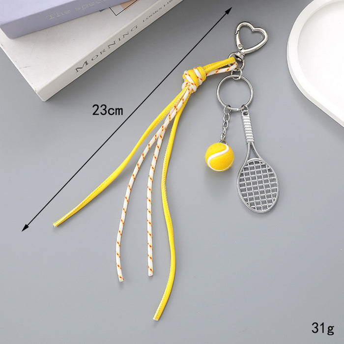 Wholesale Leather bow heart pendant luggage keychain lanyard accessories single buckle tassel pendant accessories