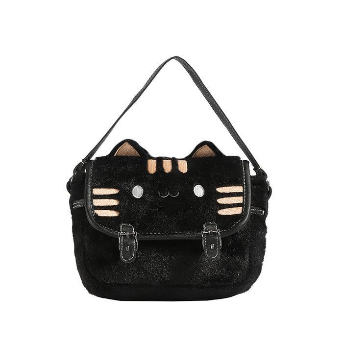 Wholesale Cat Plush Small Bag Shoulder Bag Cartoon Plush Doll Handbag Women's Bag