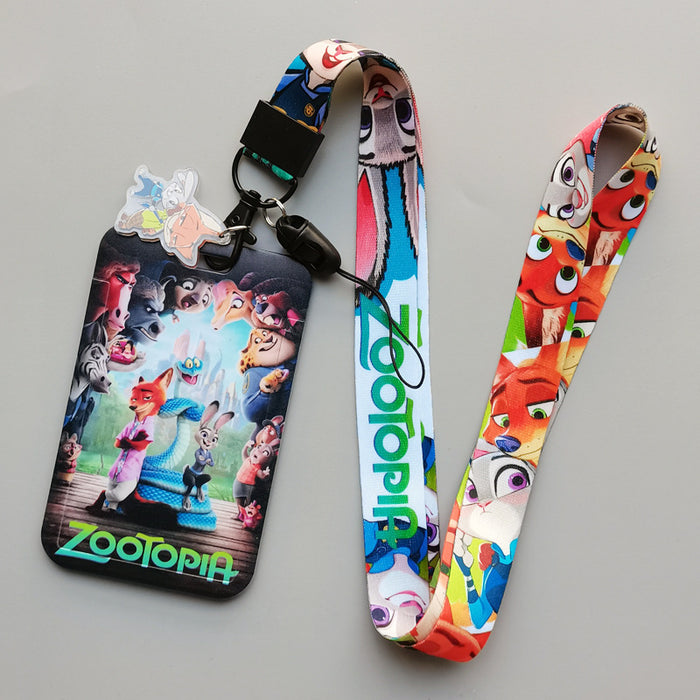 Wholesale Cartoon Anime Student Bus Card Holder Lanyard Keychain