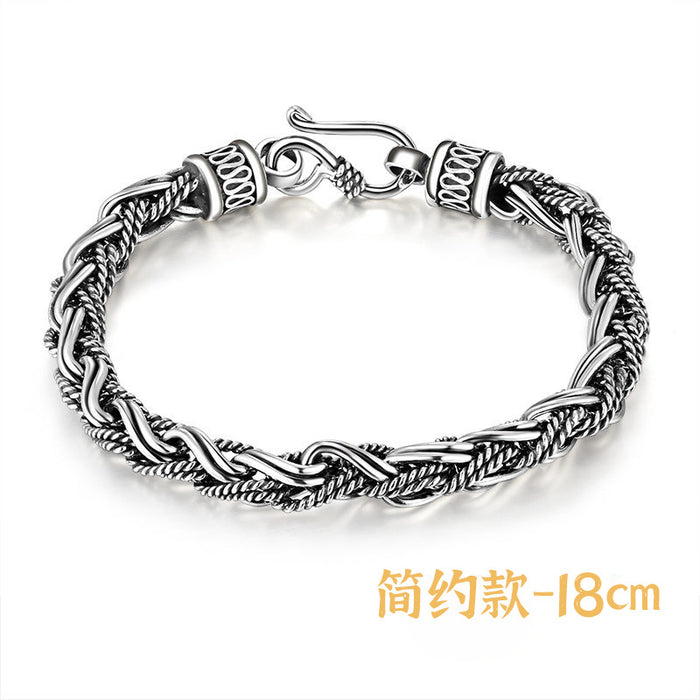 Wholesale Vintage vintage handmade woven striped chain bracelet