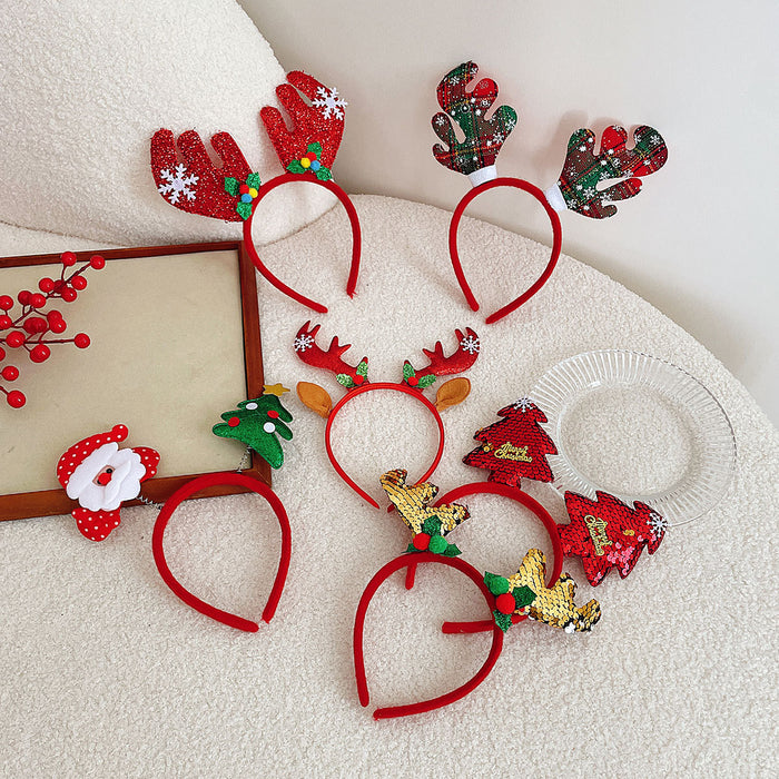 Wholesale Cartoon Christmas head buckle head hoop Christmas decorations party gifts Christmas antlers