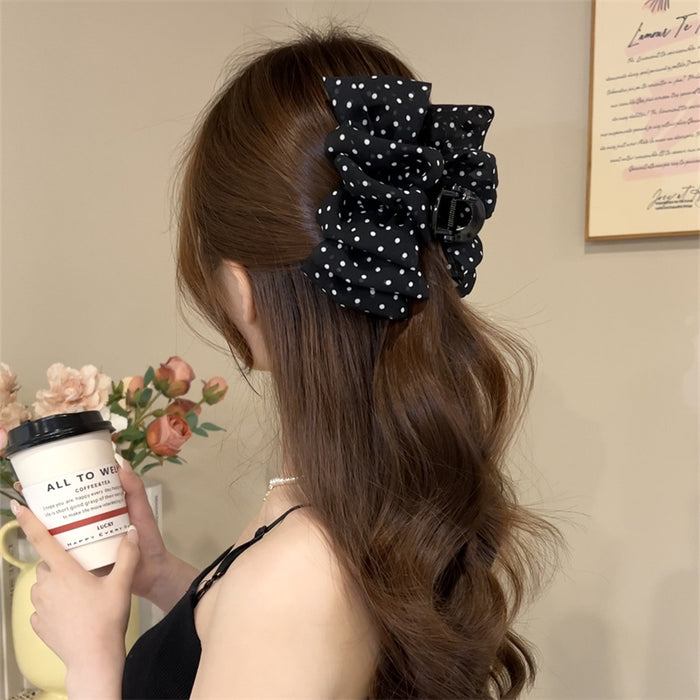 Wholesale Elegant large bow clip, high-end and exquisite hair clip, shark clip at the back of the head, meatball head
