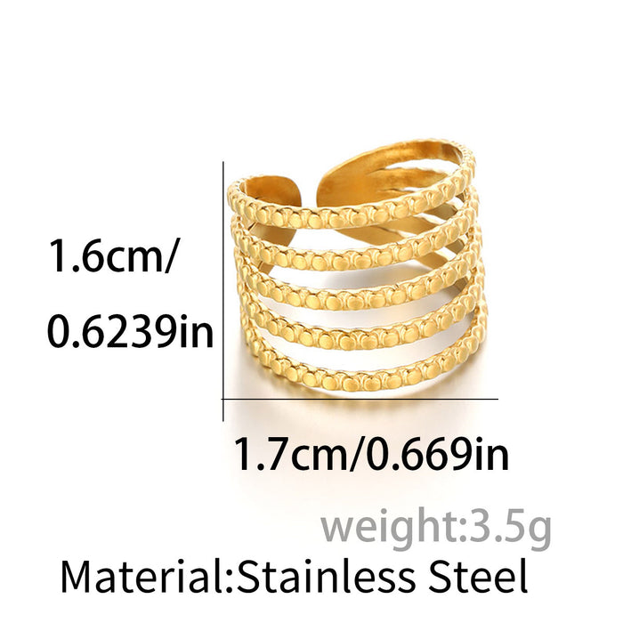 Wholesale Luxury and sophisticated irregular geometric stainless steel ring