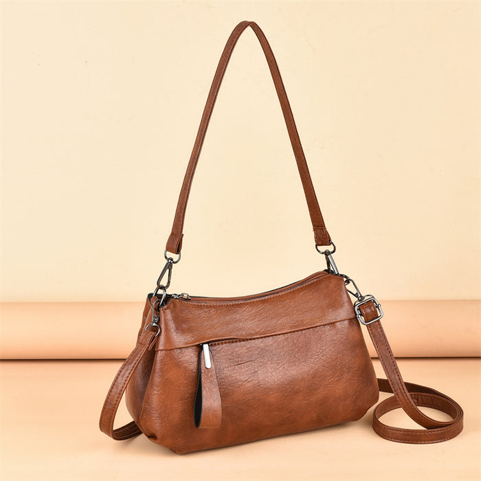 Wholesale Women's Bag Three-layer Large Capacity Single Shoulder Crossbody Soft Leather Light Luxury Mother Bag