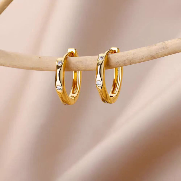 Wholesale 18K Gold Accessible Versatile Simple ins Ear Piercing Earrings