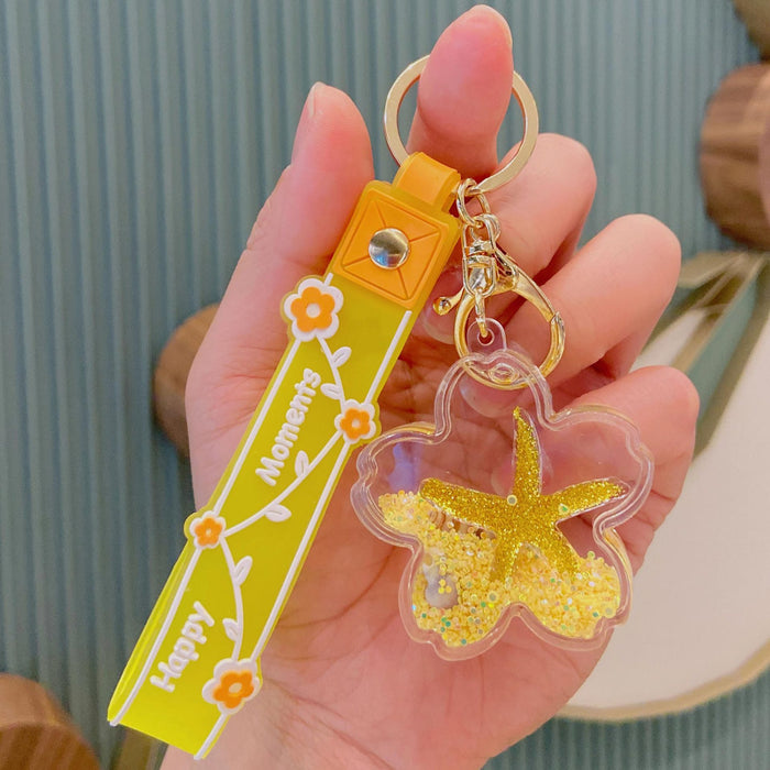 Wholesale Acrylic Ocean Quicksand Oil-filled Keychain JDC-KC-KuM009