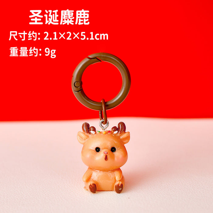 Wholesale Christmas Resin Keychain Christmas Desktop Decorative Ornaments Hanging Bag Keychain