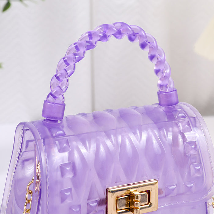 Wholesale crossbody mini mouth red envelope transparent chain Diamond jelly bag portable