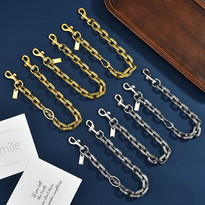 Wholesale Chic Cross Crown Roman Numeral Gold Tone Metal Bag Chain Shoulder Strap Fashion Accessory