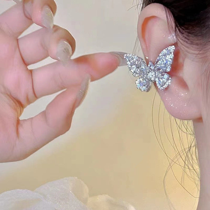 Wholesale Light luxury niche temperament butterfly ear clip fashionable high-end feeling ear bone clip women's new unique ear hole free earrings