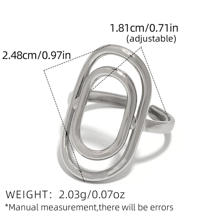 Wholesale Stainless Steel Geometric Line Open Ring Simple Fashion Design Hand Jewelry