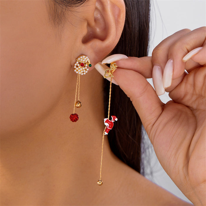 Wholesale Stylish Christmas Tassel Earrings Alloy Elk Design Party Jewelry Gift