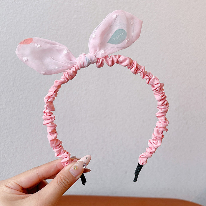 Wholesale Children' s headband girls non-slip baby hairpin headdress little girl rabbit ear bow headband