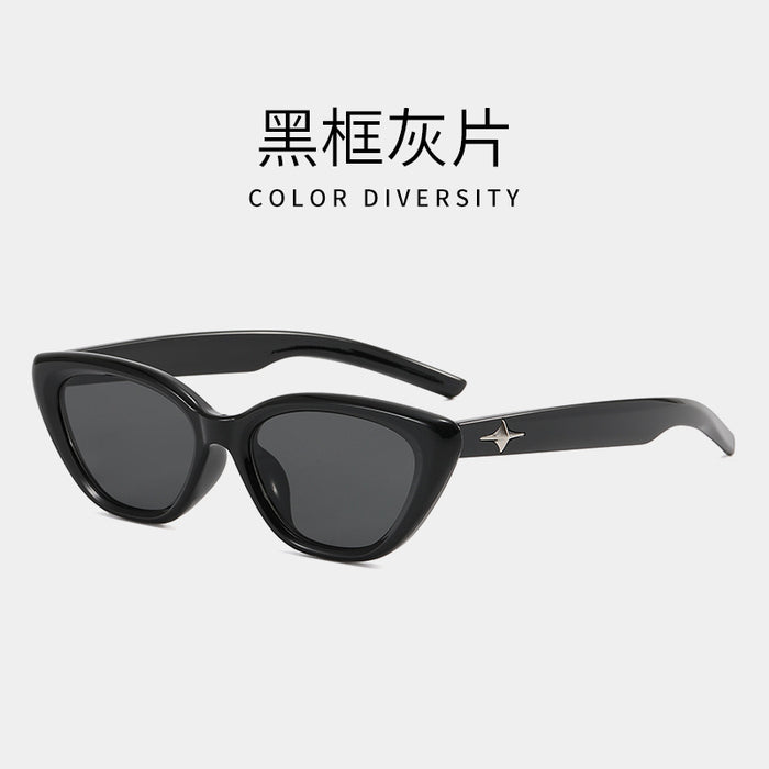 Wholesale Vintage sunglasses with a high-end feel, black small frame sunglasses with a stylish design for taking photos