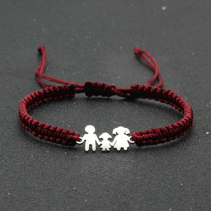 Wholesale Jewelry Stainless Steel Handmade Braided Adjustable Red Rope Bracelet Couple's Hand Rope