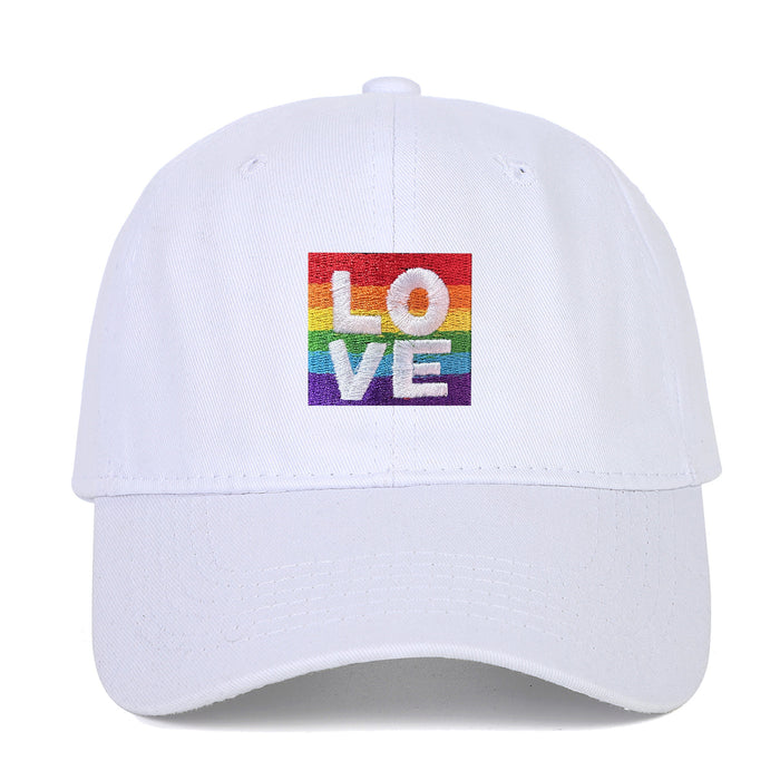 Wholesale Cotton LOVE Rainbow Embroidered Baseball Cap JDC-FH-ChenSheng003