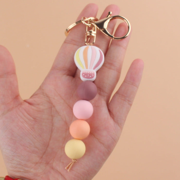 Wholesale Cartoon Hot Air Balloon Silicone Keychains