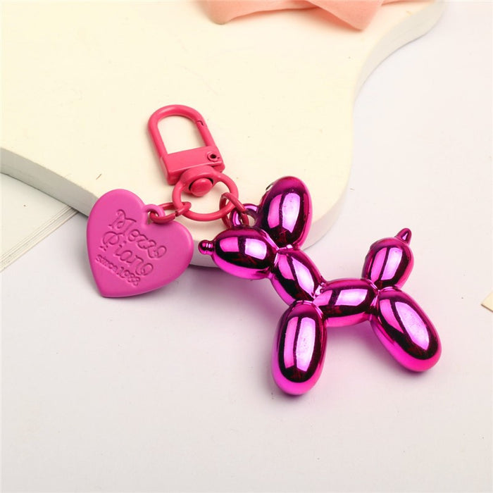 Wholesale Balloon Dog Keychain Alloy Love DIY Phone Case Chain airpods Protective Cover Earphone Case Hanging Decoration